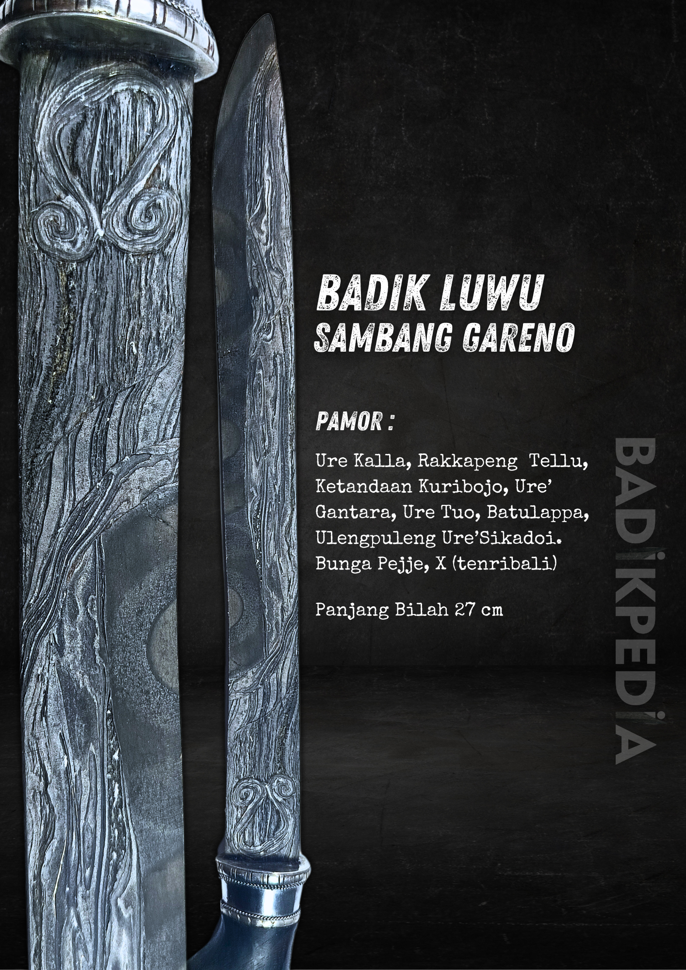 Badik Luwu Sambang Gareno 3-1
