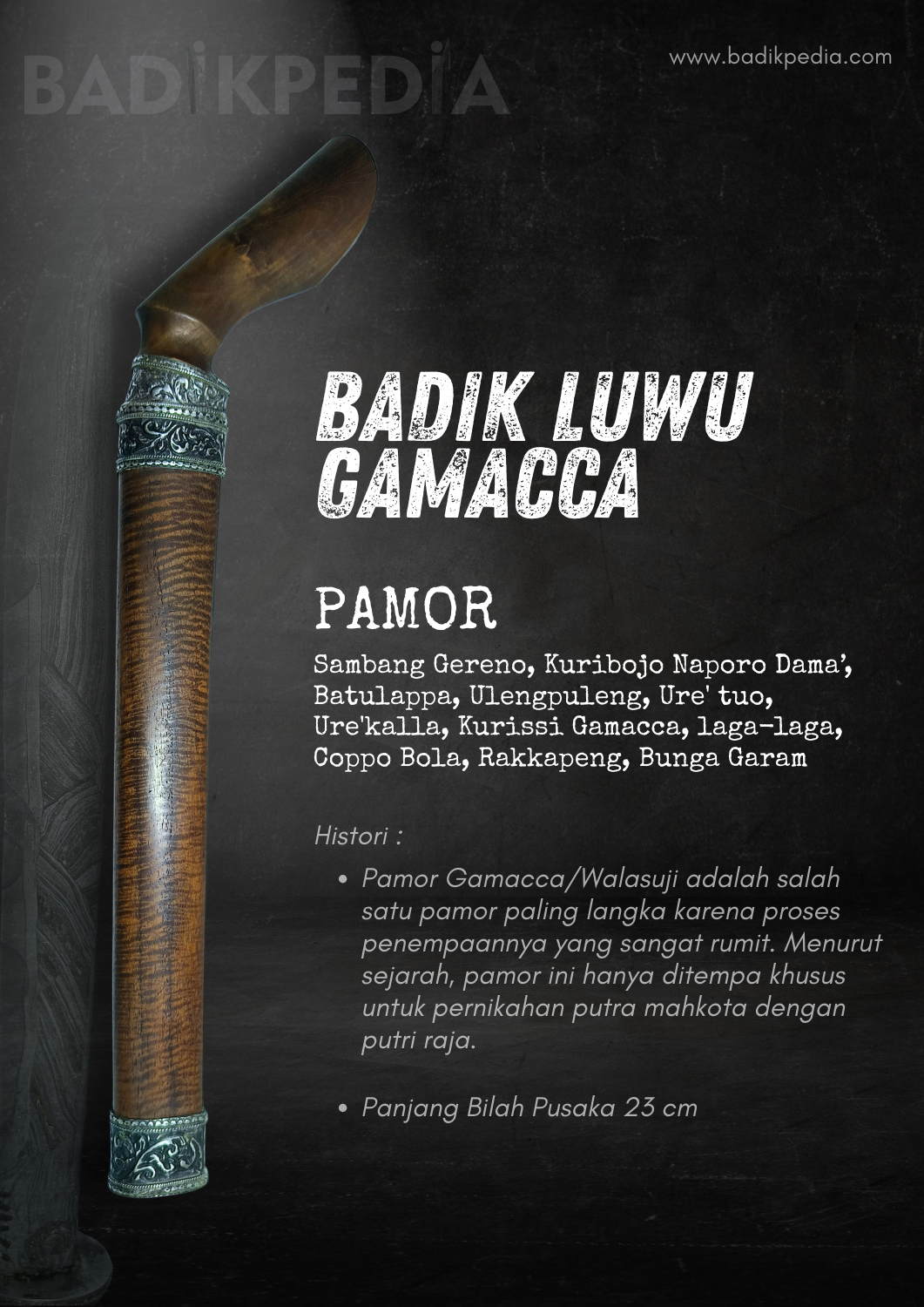 Keris kontenporer Pusaka Bugis Luwu