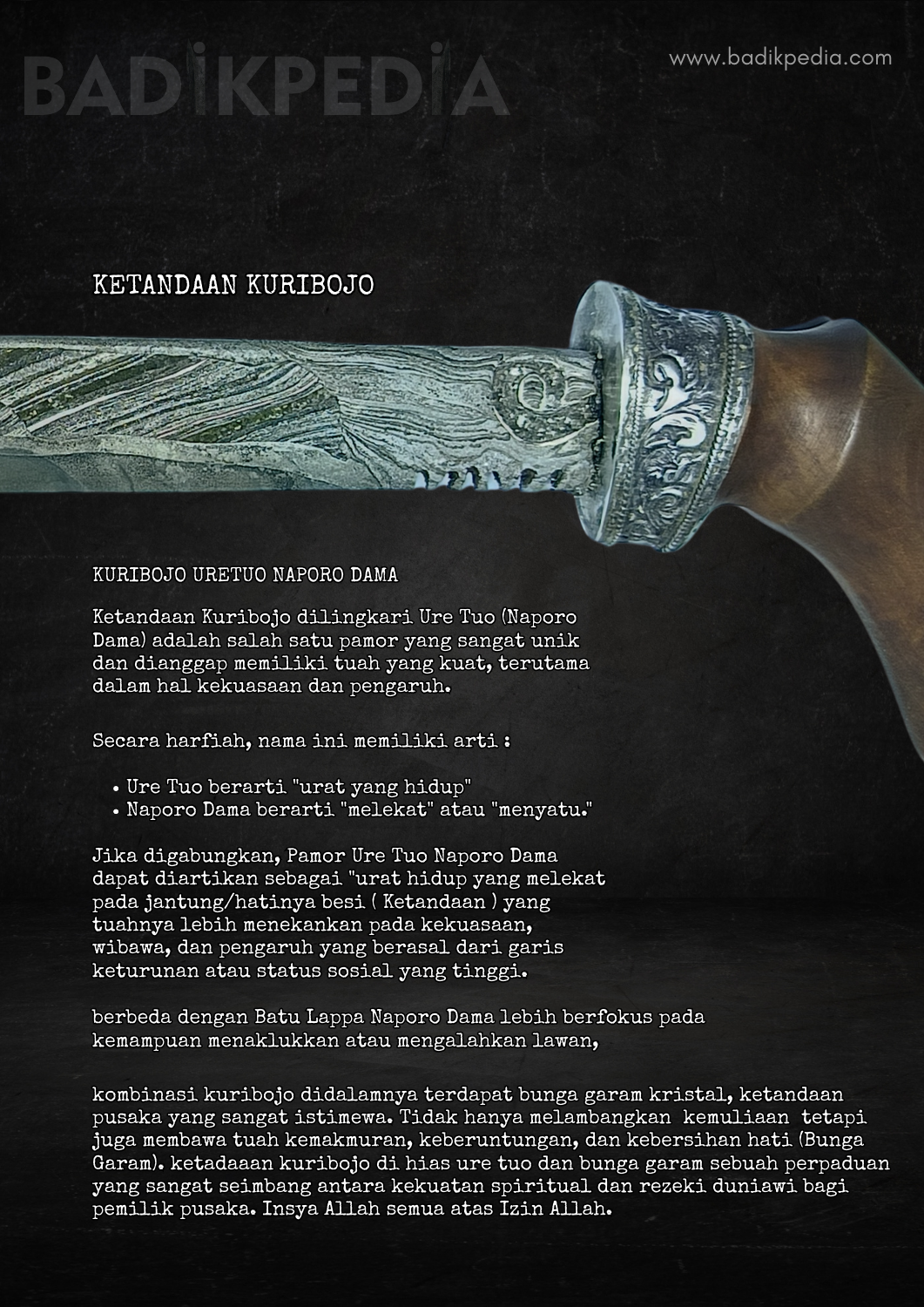 Keris kontenporer Pusaka Bugis Luwu